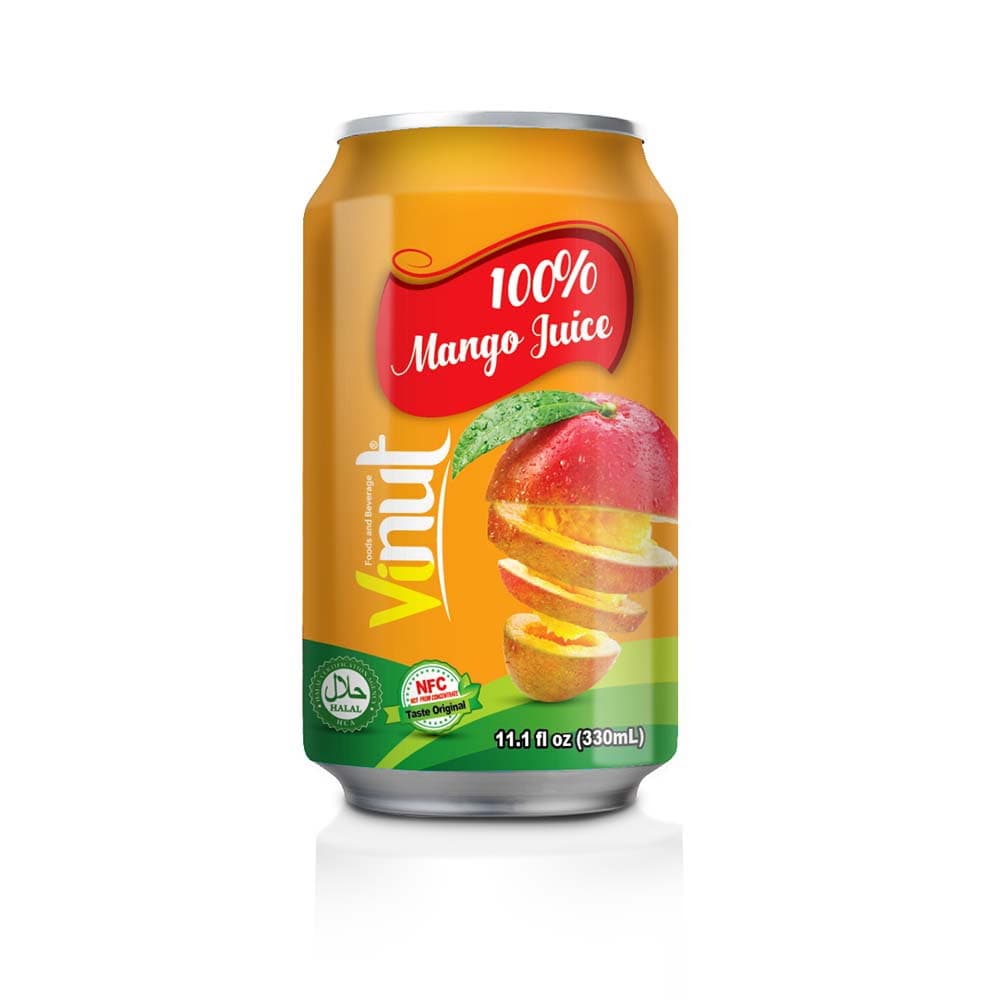 VINUT 100% Mango Juice, 11.1 fl oz (330 mL) Can
