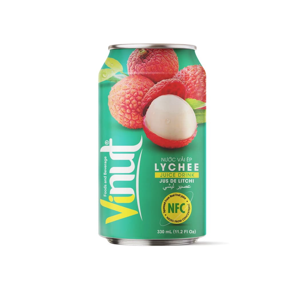 VINUT Lychee Juice Drink, 11.1 fl oz (330 mL) Can