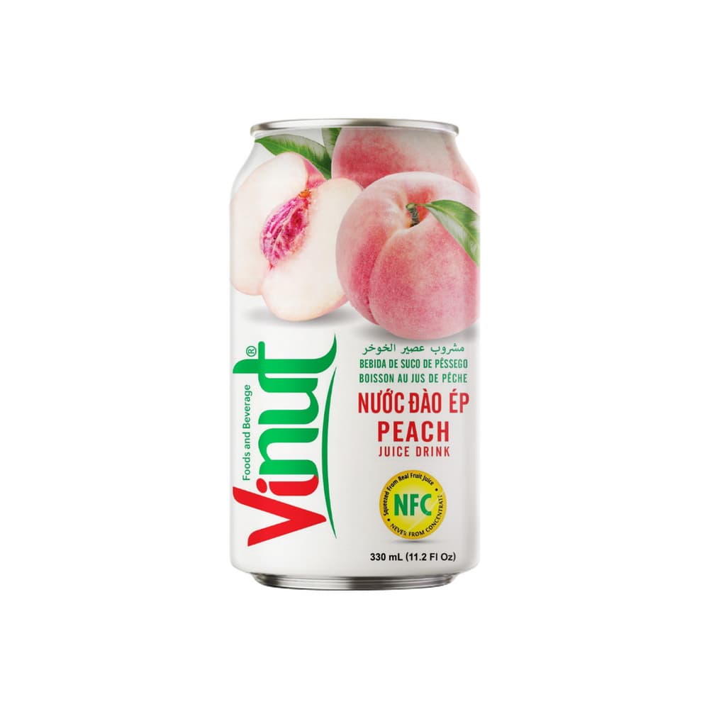 VINUT Peach Juice Drink, 11.1 fl oz (330 mL) Can