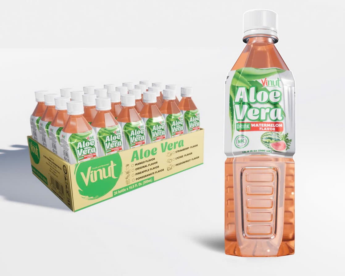 500ml VINUT Aloe Vera drink with watermelon flavor