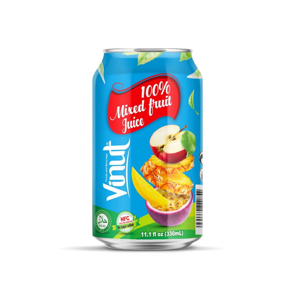 Vinut 100% Mixed Fruit Juice, NFC, No sugar added, Can, 11.1 fl oz 330 mL