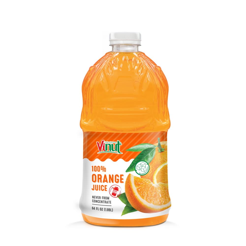 Vinut 100% Orange Juice, Never From Concentrate, PET Bottle, 64 fl oz 1.89 L