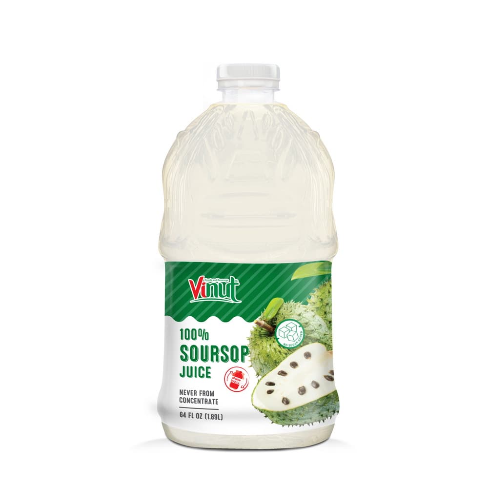 Vinut 100% Soursop Juice, Never From Concentrate, PET Bottle, 64 fl oz 1.89 L