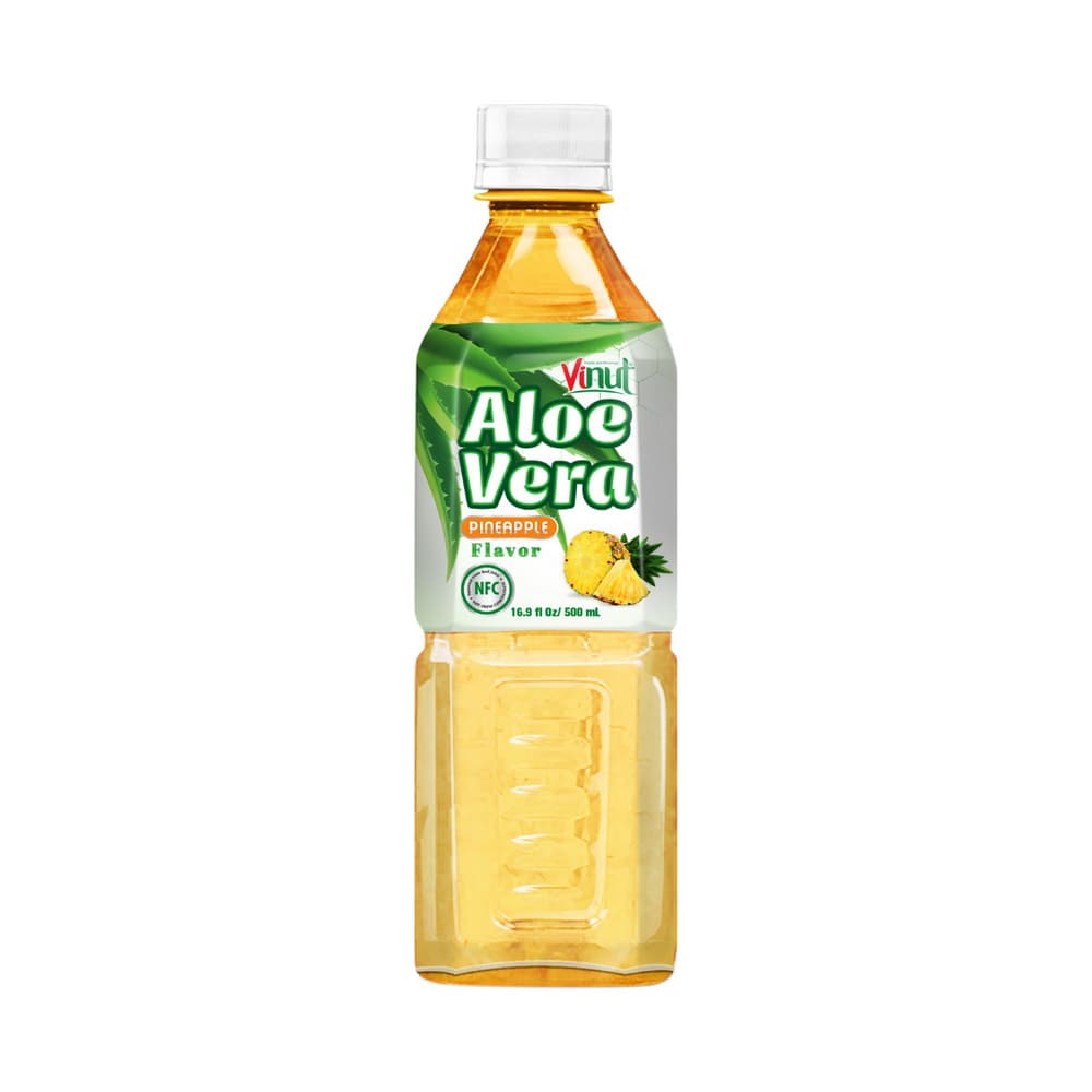 Vinut Aloe Vera Drink, Pineapple Flavor, NFC, PET Bottle, 16.9 fl oz (500 mL)