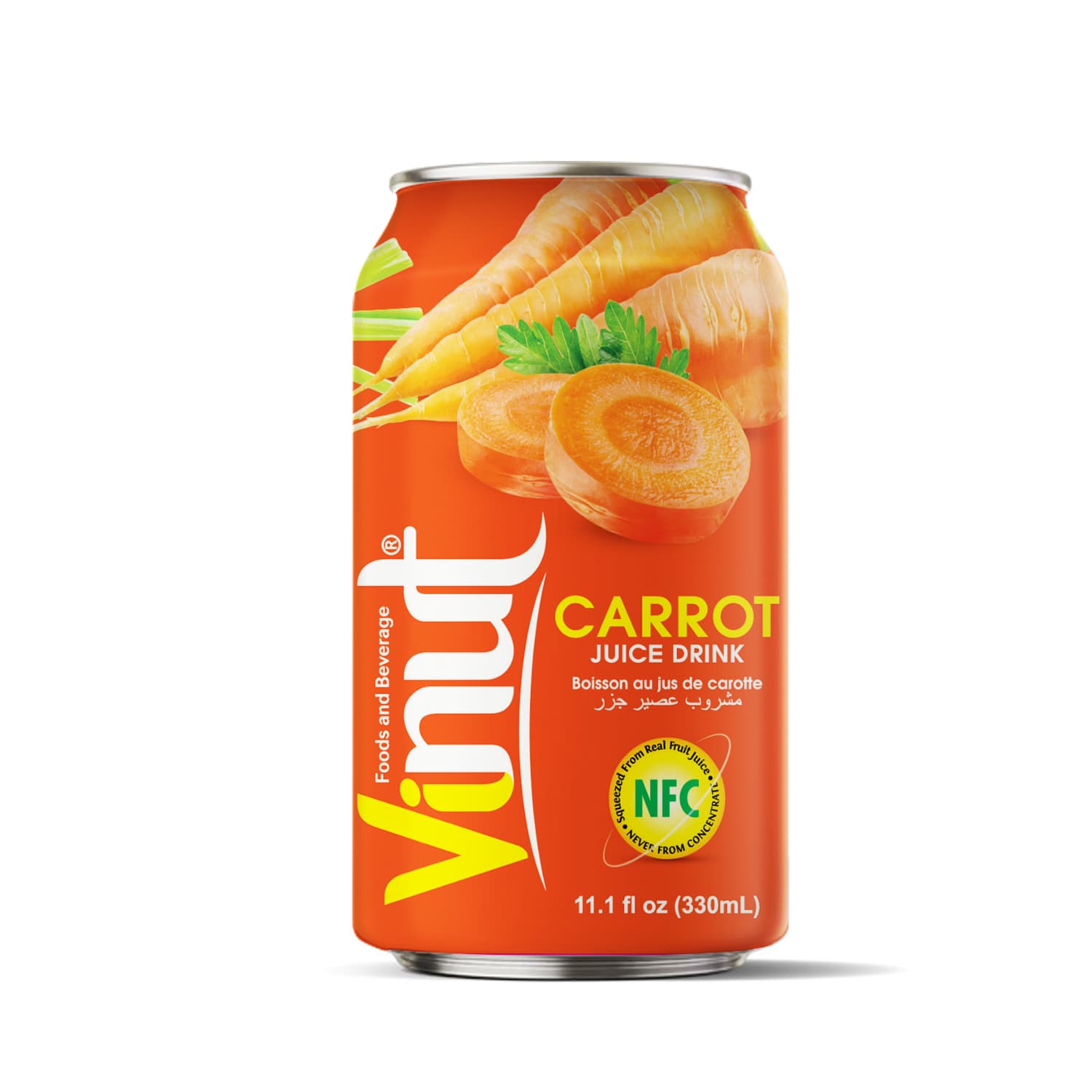 Vinut Carrot Juice Drink, NFC, Slim Can, 11.1 fl oz 330 mL