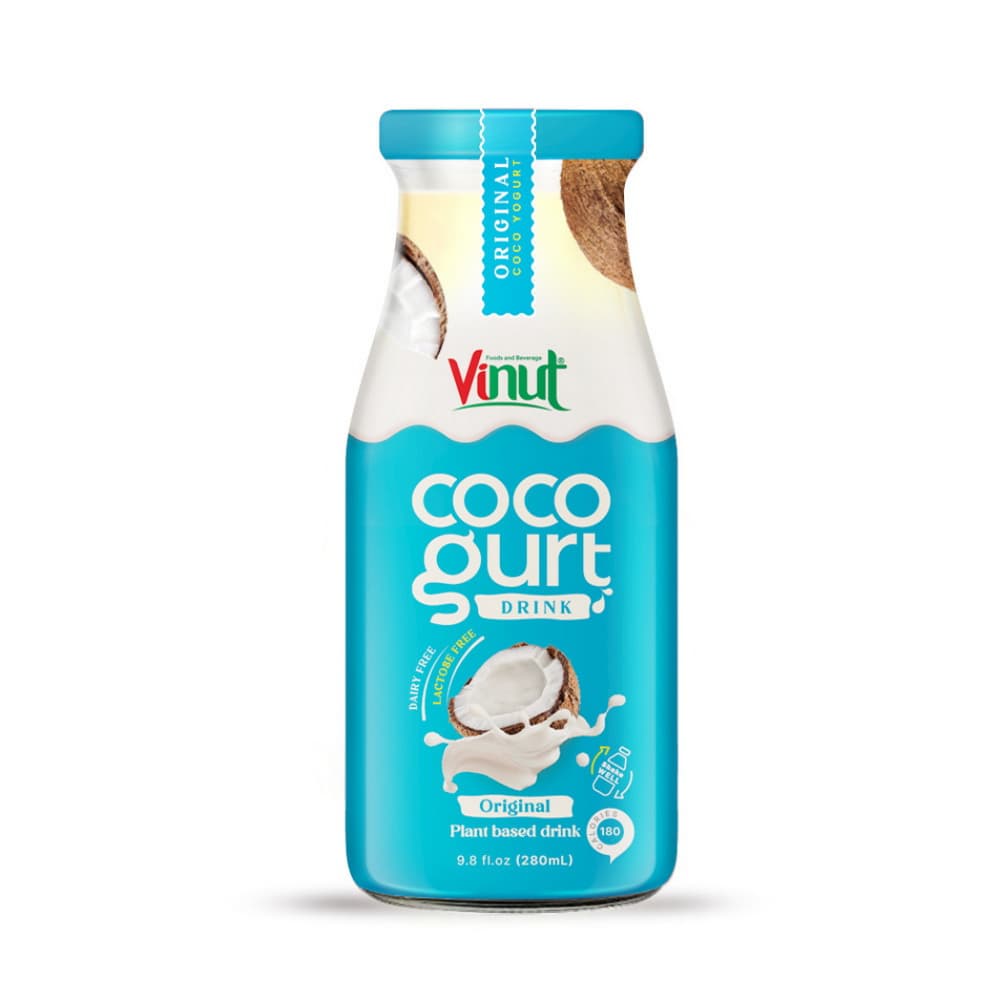 Vinut Cocogurt Drink Original, Plant based drink, Glass Bottle, 9.8 fl oz 280 mL