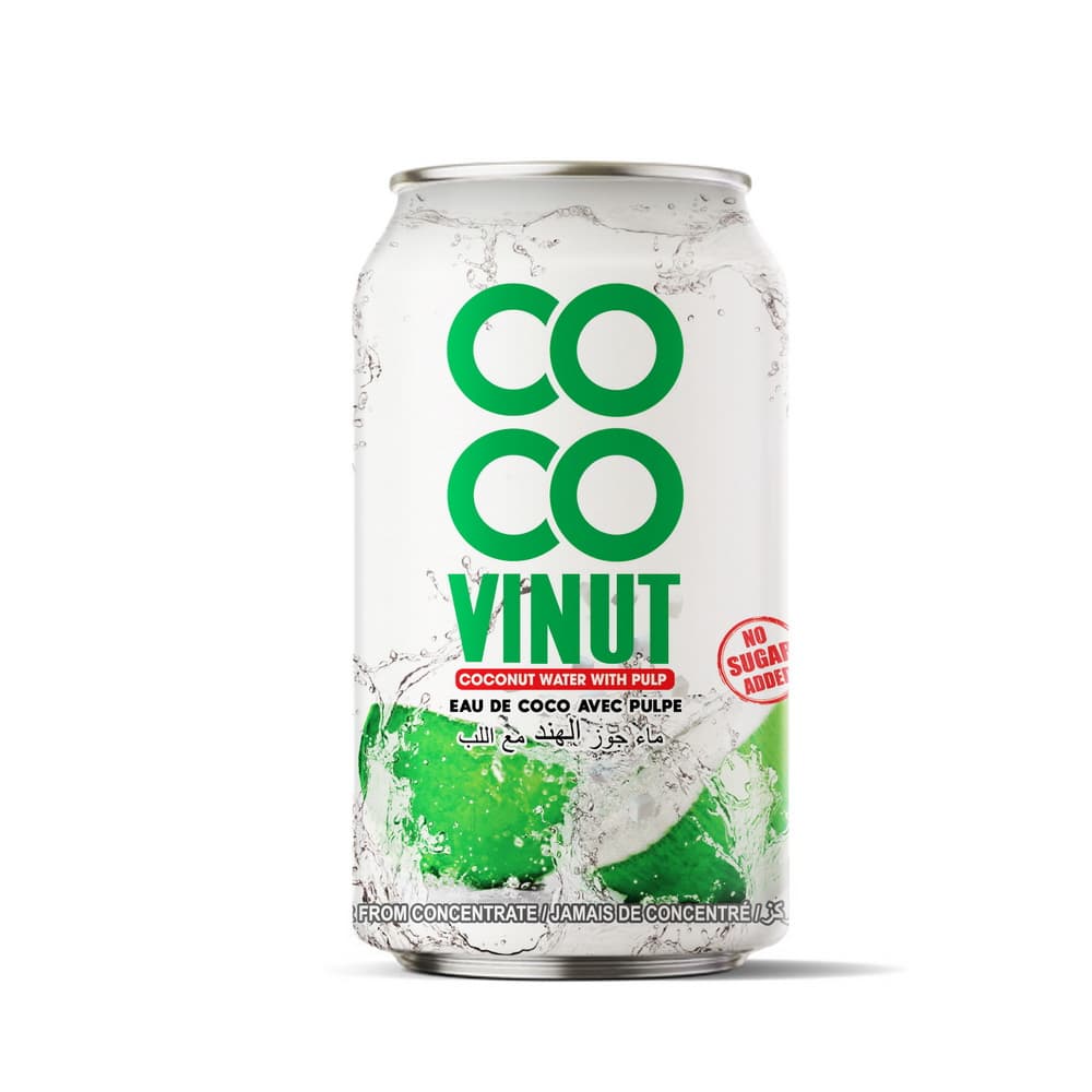 Vinut Coconut Water, With Pulp, No Sugar Added, Can, (330 mL)