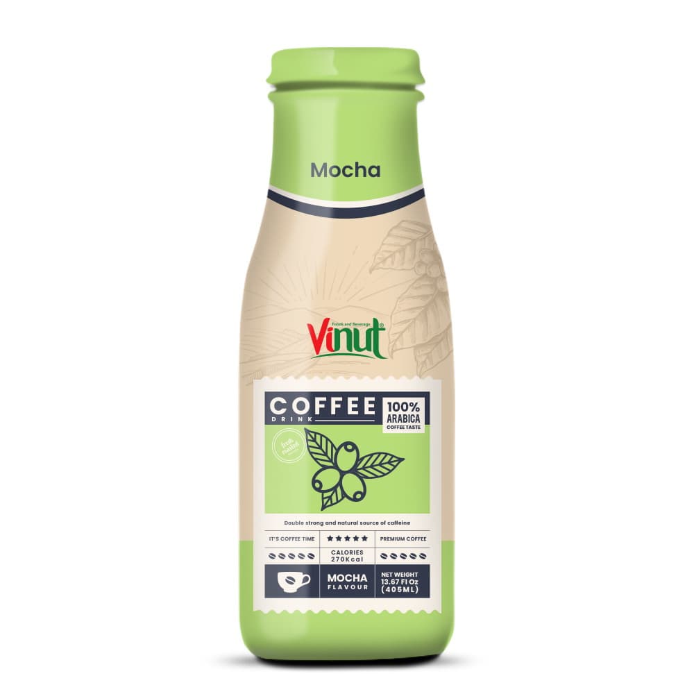 Vinut Coffee Drink 100% Arabica, Mocha Flavour, Bottle, 13.87 fl oz 405 mL