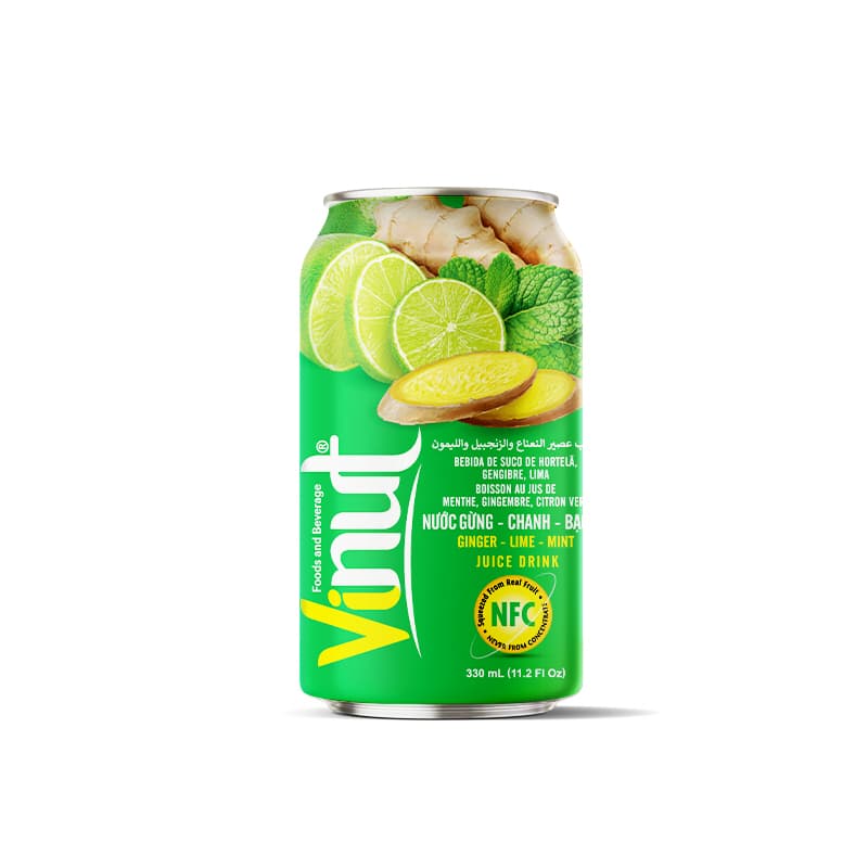 Vinut Ginger-Lime-Mint Juice Drink, NFC, Slim Can, 11.2 fl oz 330 mL