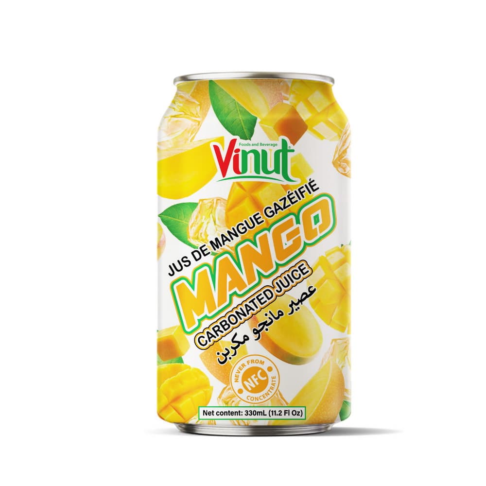Vinut Mango Carbonated Juice, NFC, Can, 11.2 fl oz 330 mL
