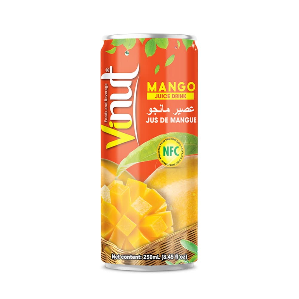 VINUT Mango Juice Drink, 8.45 fl oz (250 mL) Slim Can