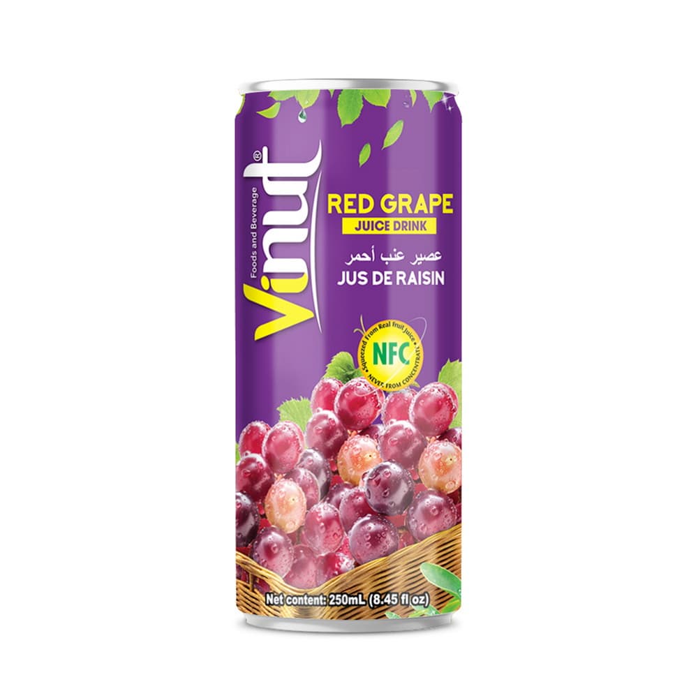 VINUT Red Grape Juice Drink, 8.45 fl oz (250 mL) Slim Can