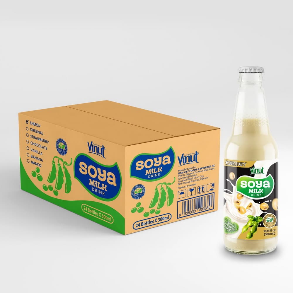 Vinut Soya Milk Drink, Energy, Non GMO, 100% Pure Soybean, Glass Bottle, 10.14 fl oz (300 mL)