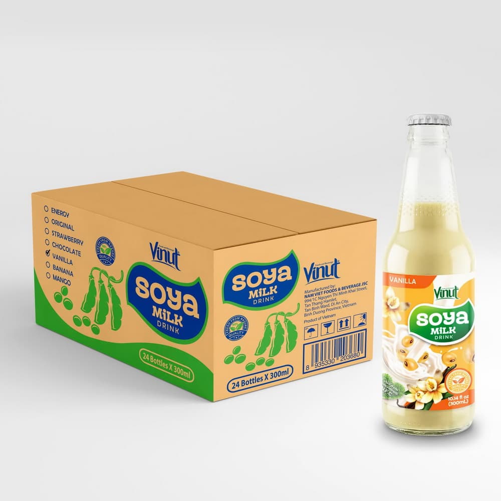 Vinut Soya Milk Drink, Vanilla, Non GMO, 100% Pure Soybean, Glass Bottle, 10.14 fl oz (300 mL)