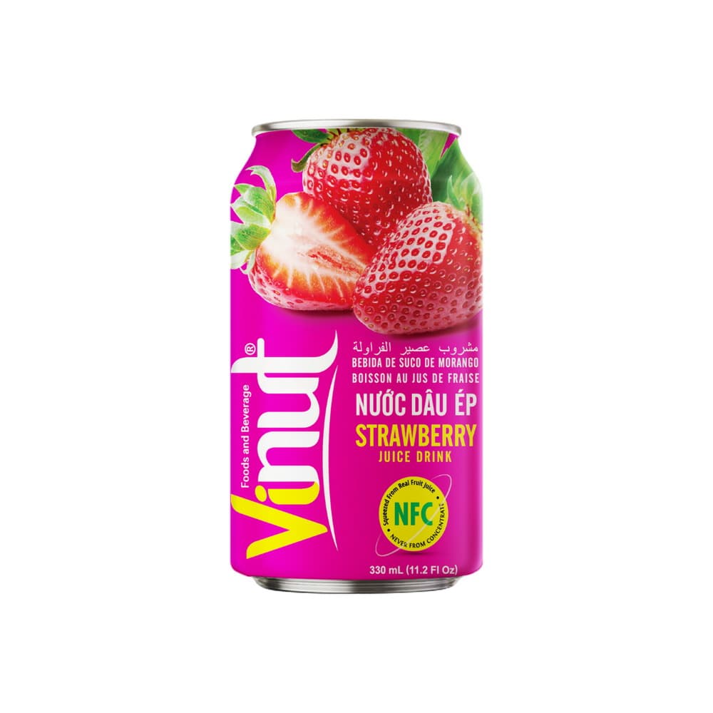 VINUT Strawberry Juice Drink, 11.1 fl oz (330 mL) Can