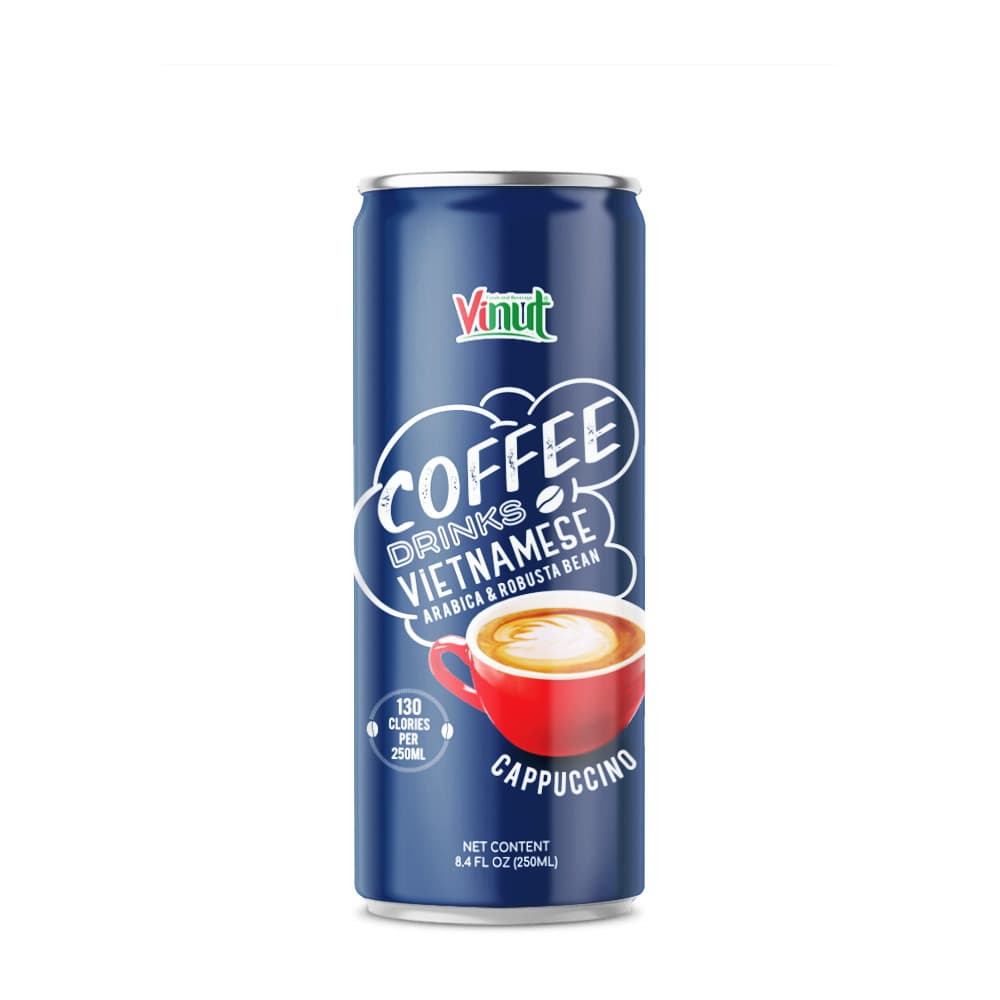 Vinut Vietnamese Cappuccino Coffee Drink, Arabica & Robusta Bean, 130 Calories, Slim Can, 8.4 fl oz (250 mL)