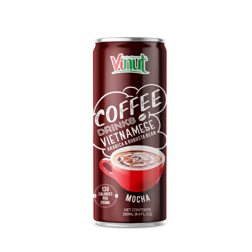 Vinut Vietnamese Coffee Drinks Mocha, Arabica & Robusta Bean, Slim Can, 8.4 fl oz 250 mL
