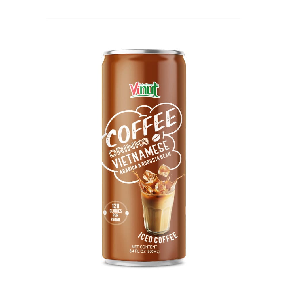 Vinut Vietnamese Iced Coffee Drink, Arabica & Robusta Bean, 120 Calories, Slim Can, 8.4 fl oz (250 mL)