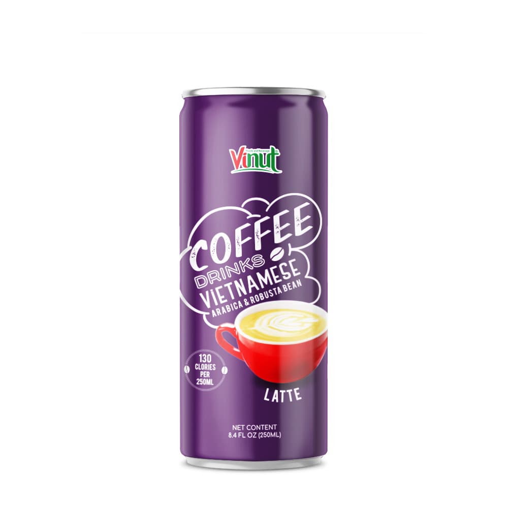 Vinut Vietnamese Latte Coffee Drink, Arabica & Robusta Bean, 130 Calories, Slim Can, 8.4 fl oz (250 mL)